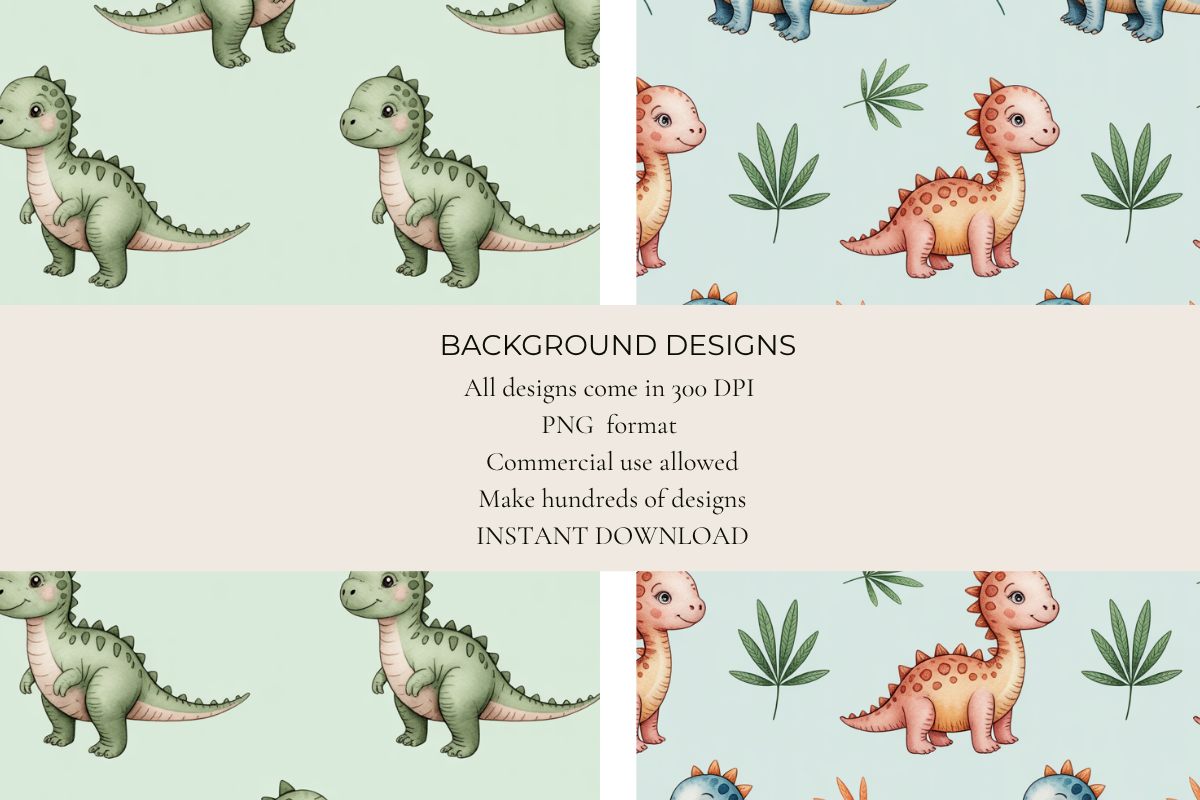 Pastel Dinosaurs Seamless Papers