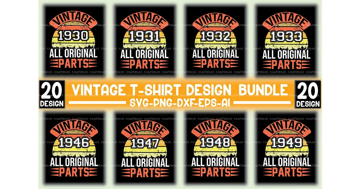 Vintage SVG Bundle 3 - CraftNest - Digital Crafting and Art