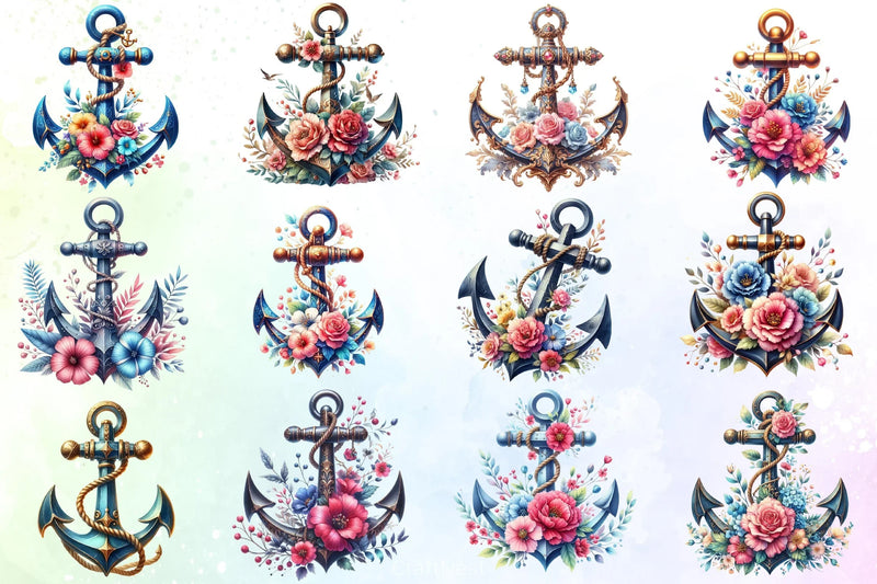 Beautiful Anchor Clipart Bundle - CraftNest - Digital Crafting and Art