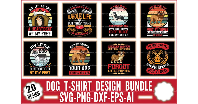 Dog T-Shirt Design SVG Bundle - CraftNest - Digital Crafting and Art