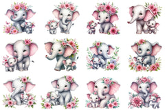 Mother's Day Elephant Clipart Bundle - CraftNest - Digital Crafting and Art