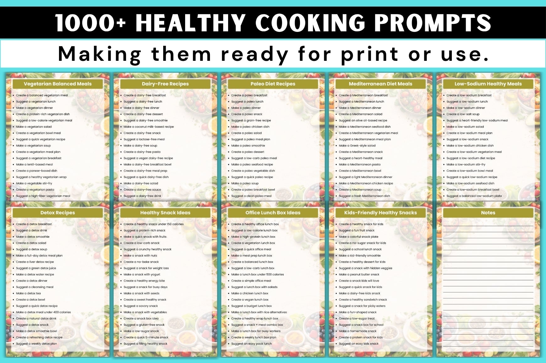 Healthy Cooking Prompts