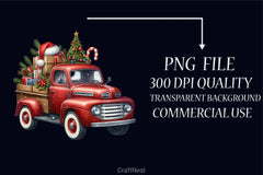 Christmas Truck Clipart Bundle 11 - CraftNest - Digital Crafting and Art