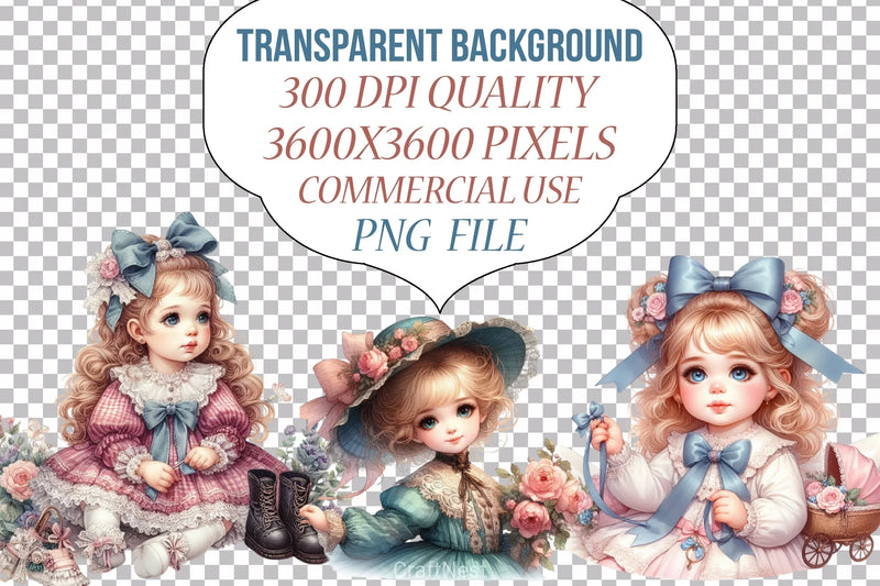 Victorian Kids Clipart Bundle - CraftNest - Digital Crafting and Art