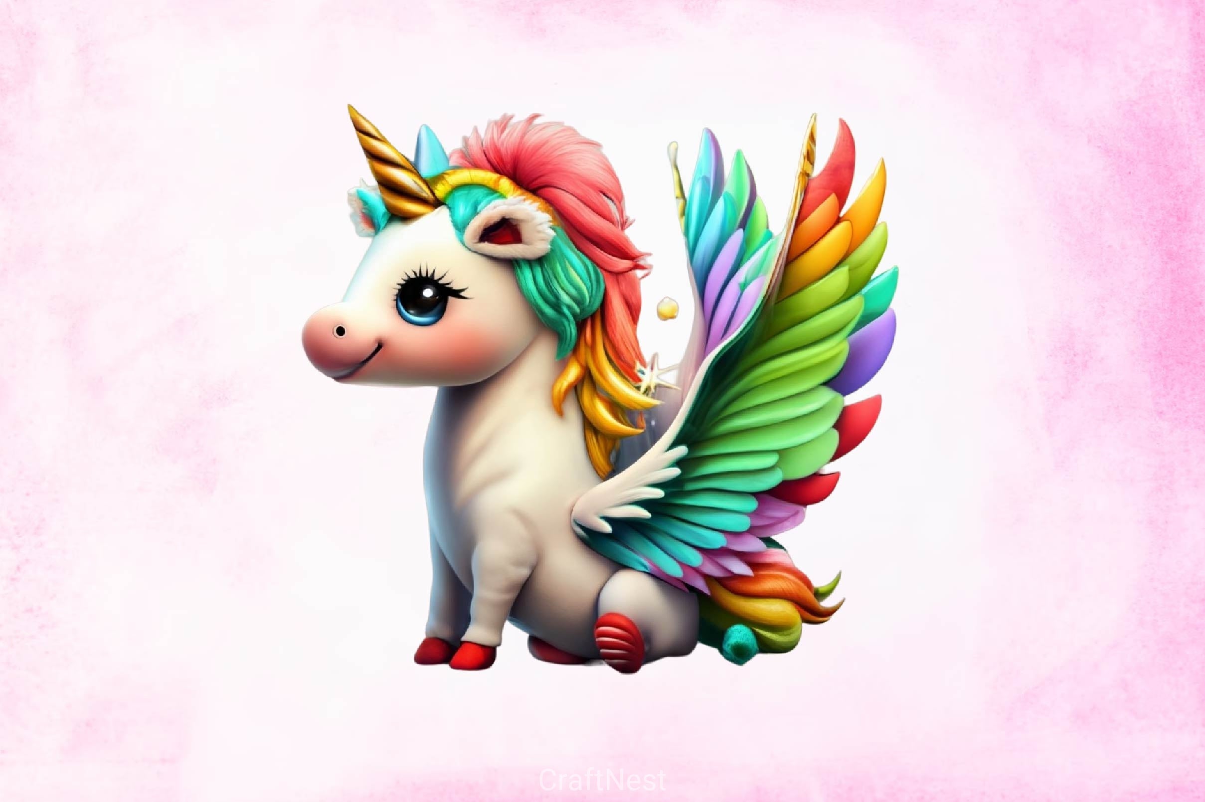 Cute Unicorn Baby Clipart Bundle