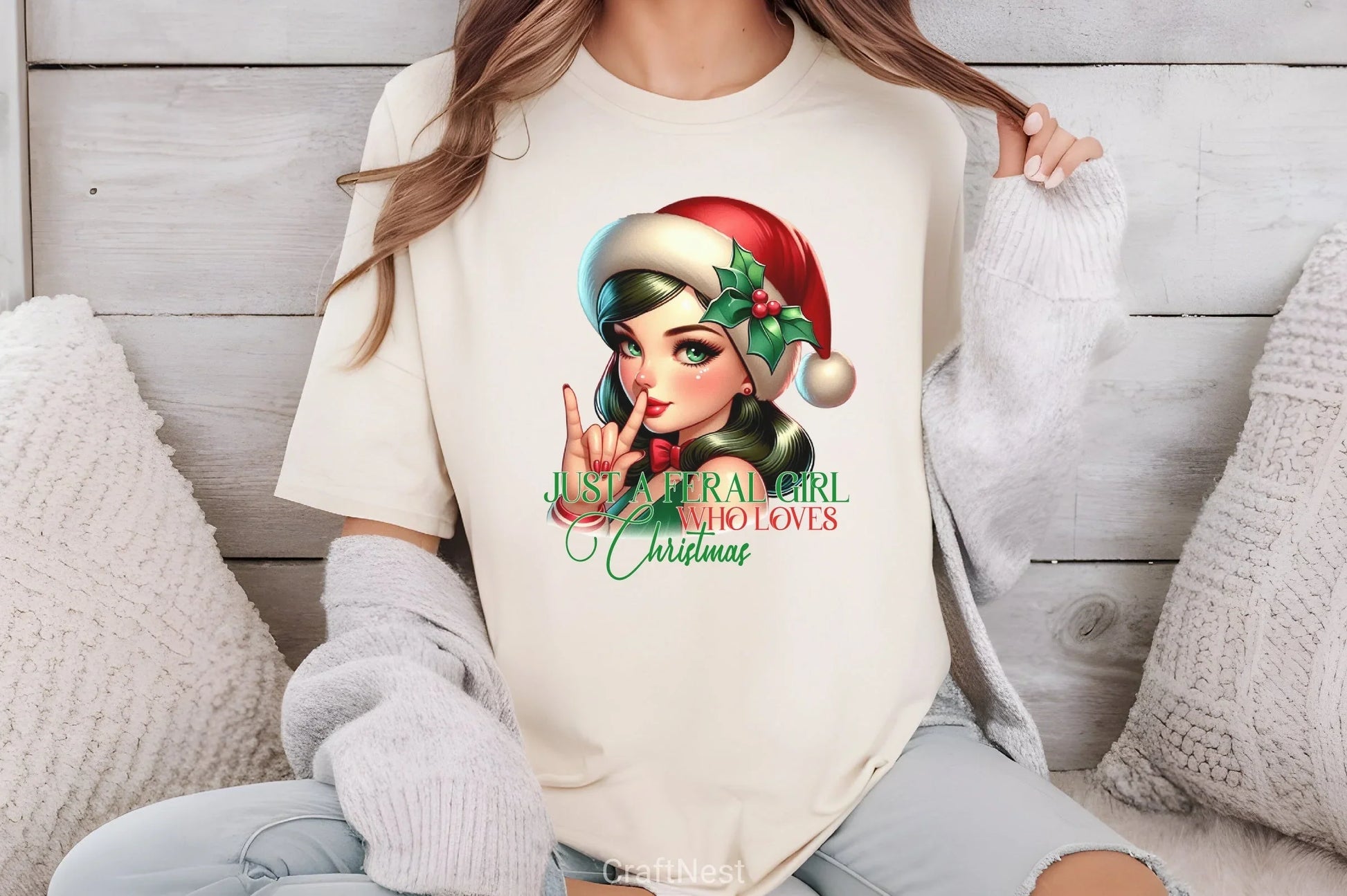 Christmas Feral Girl Clipart Bundle - CraftNest - Digital Crafting and Art