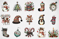 Folk Art Christmas Clipart Bundle - CraftNest - Digital Crafting and Art