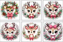 Christmas Reindeer Wreath Clipart Bundle - CraftNest - Digital Crafting and Art