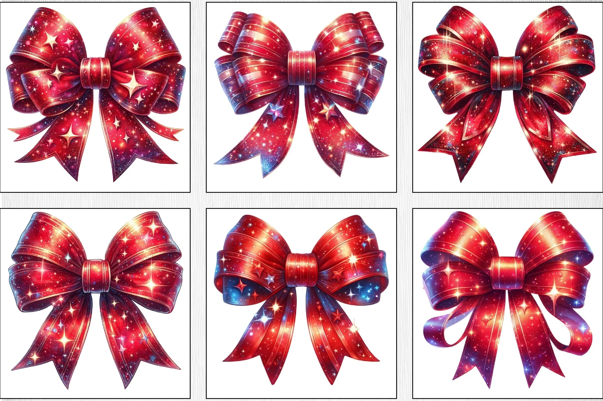 Christmas Red Coquette Bow Clipart Bundle - CraftNest - Digital Crafting and Art