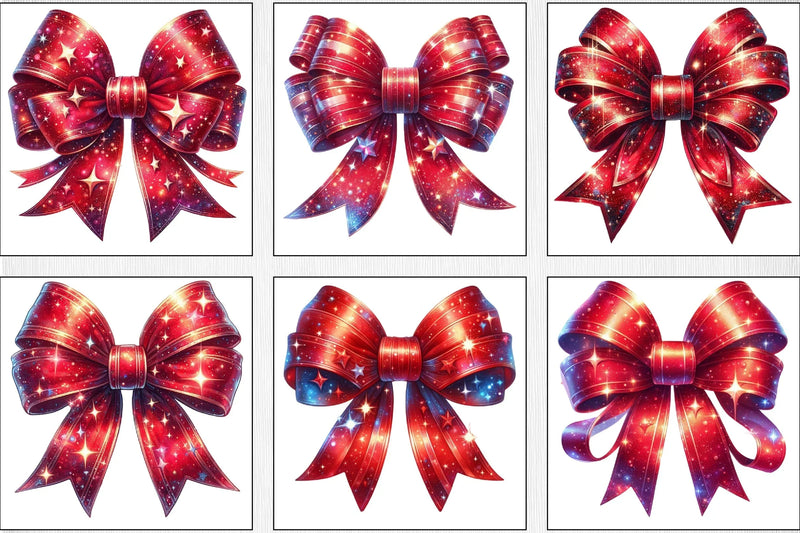 Christmas Red Coquette Bow Clipart Bundle - CraftNest - Digital Crafting and Art