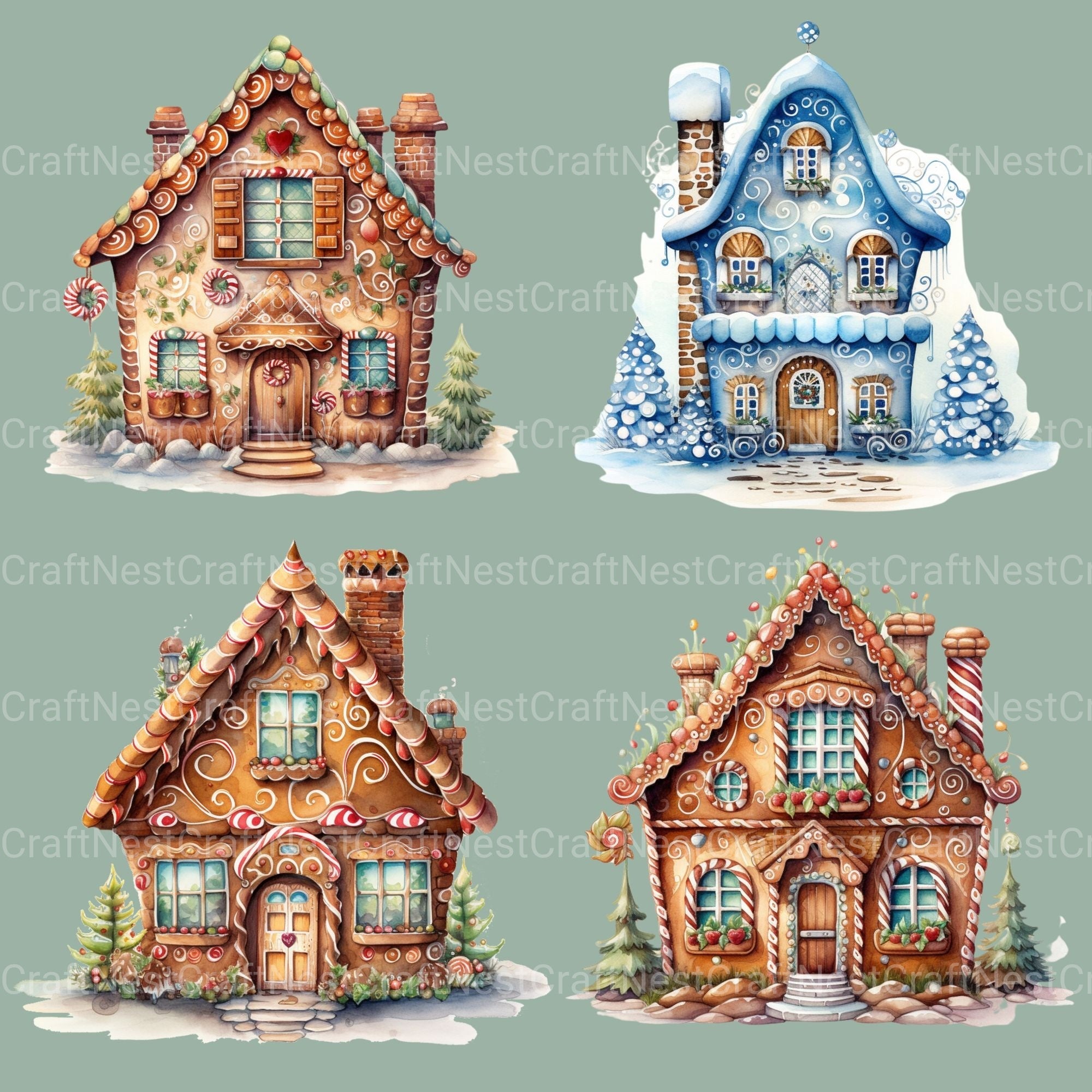 Gingerbread House Clipart Bundle 2