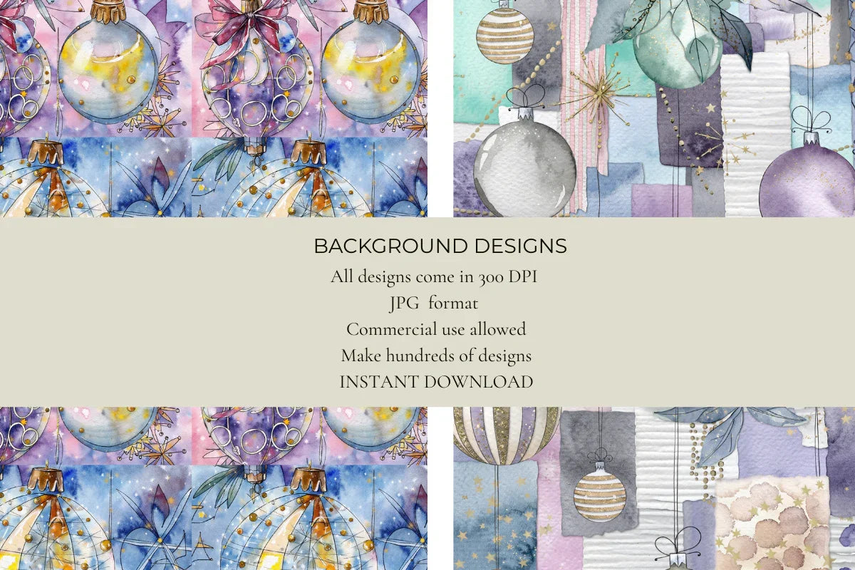Glitter Baubles Junk Journal Papers - CraftNest - Digital Crafting and Art