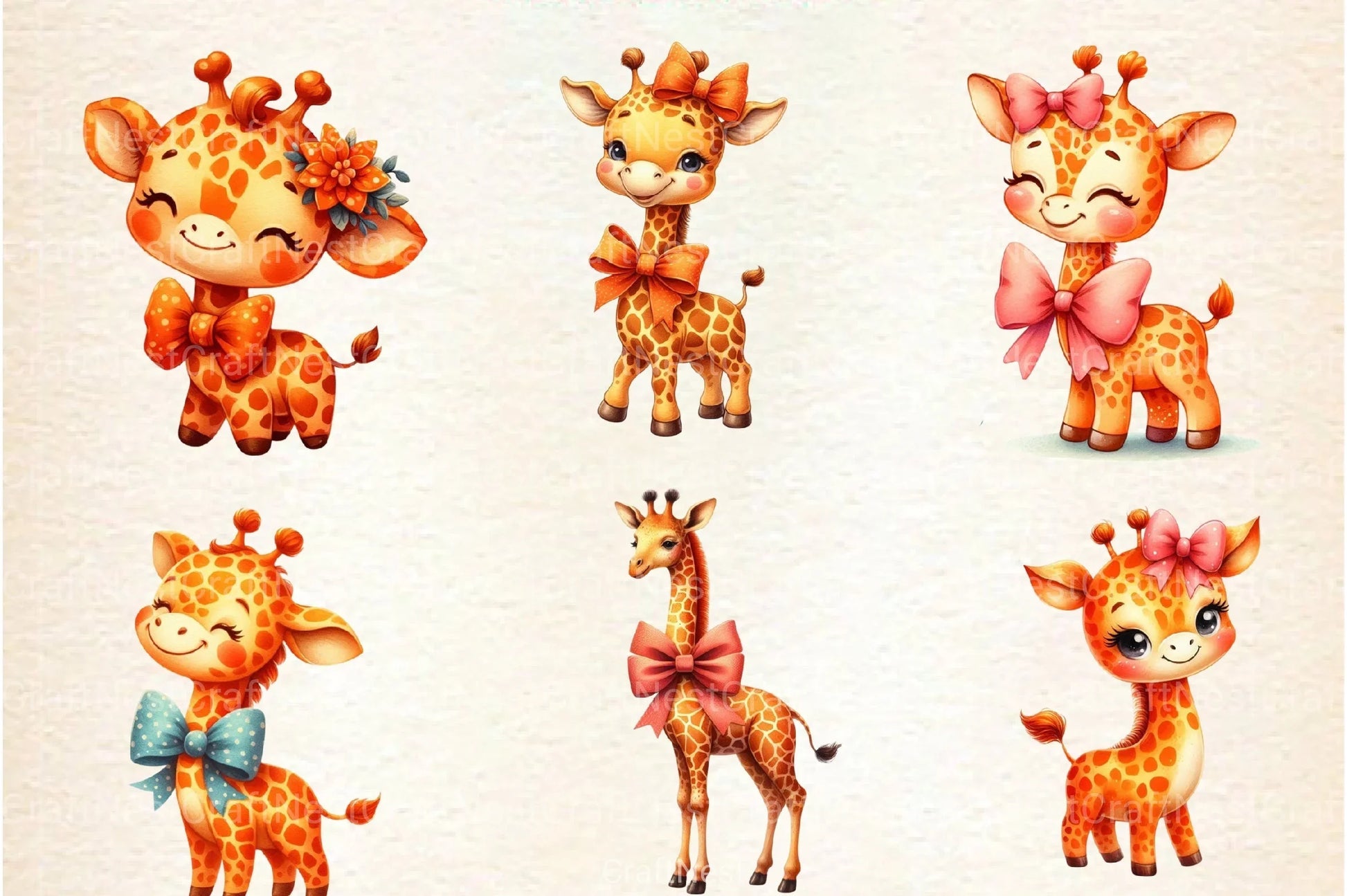 Valentine's Day Giraffe Clipart Bundle - CraftNest - Digital Crafting and Art