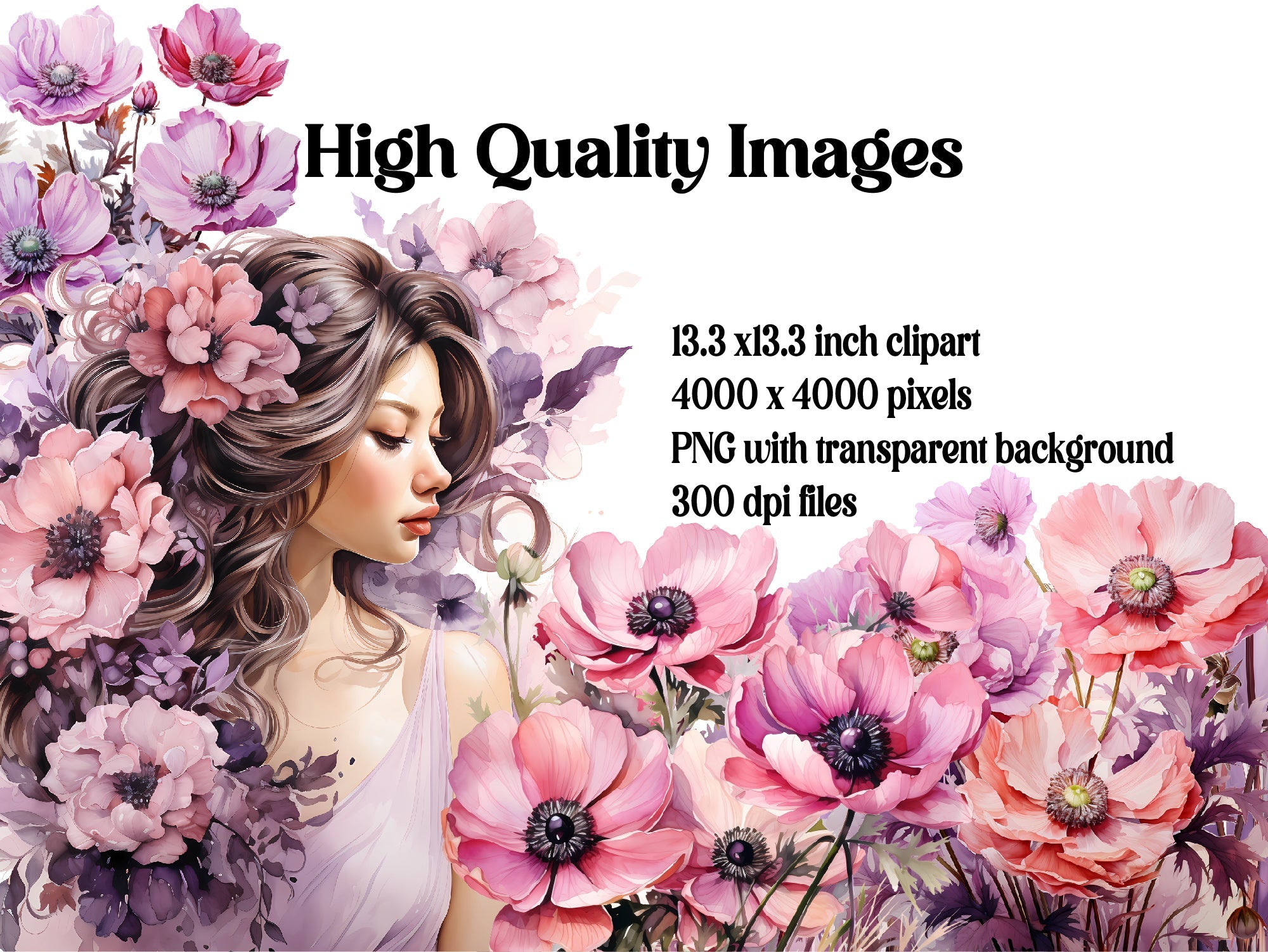 Anemone Afterglow Clipart - CraftNest