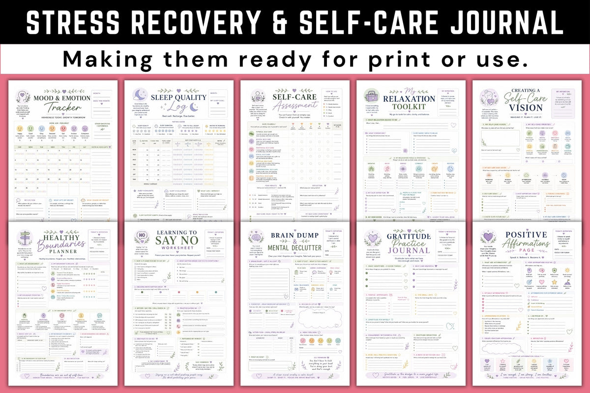 Stress Recovery Self Care Journal