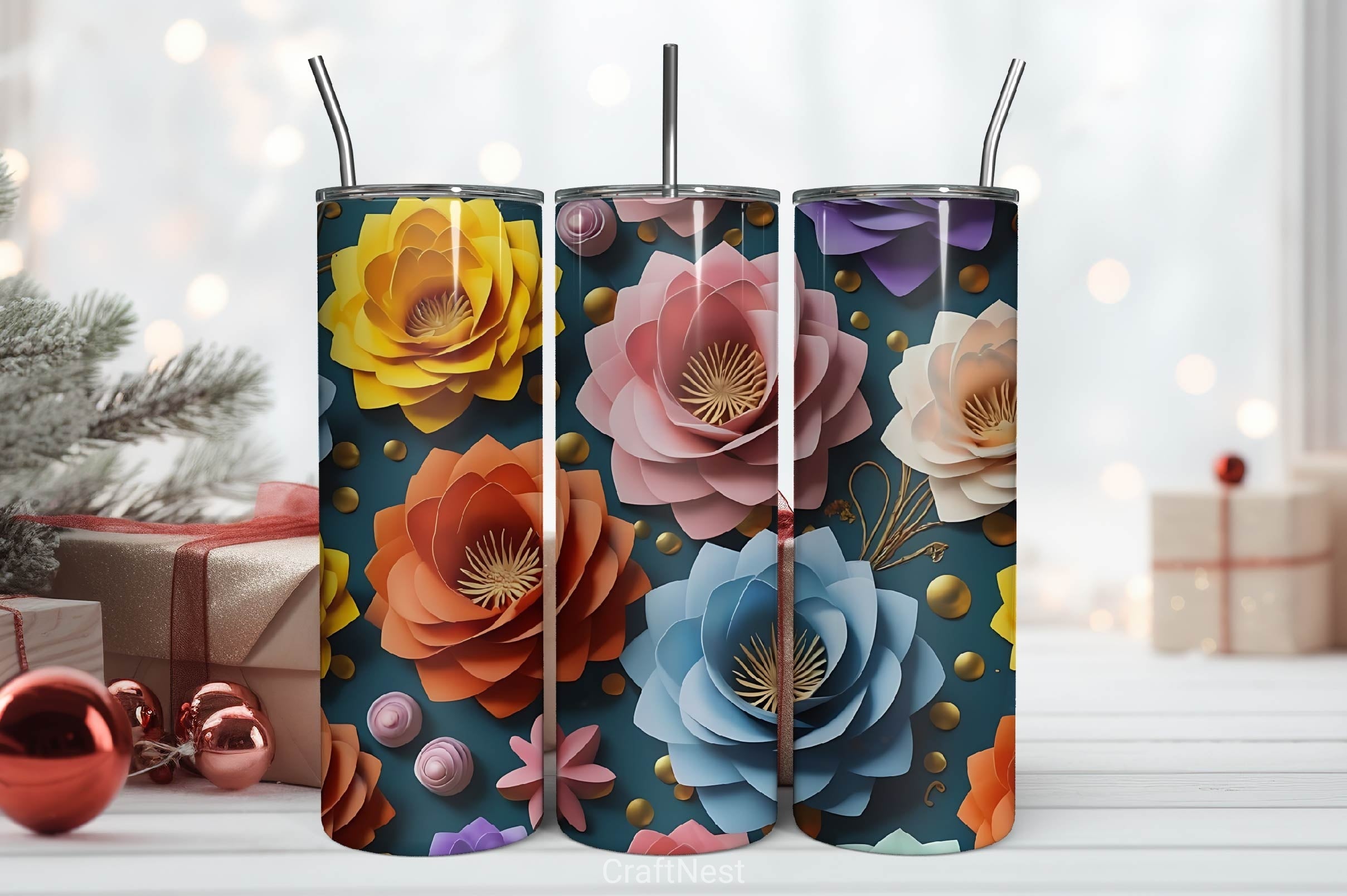 Flower Tumbler Wrap Bundle 14