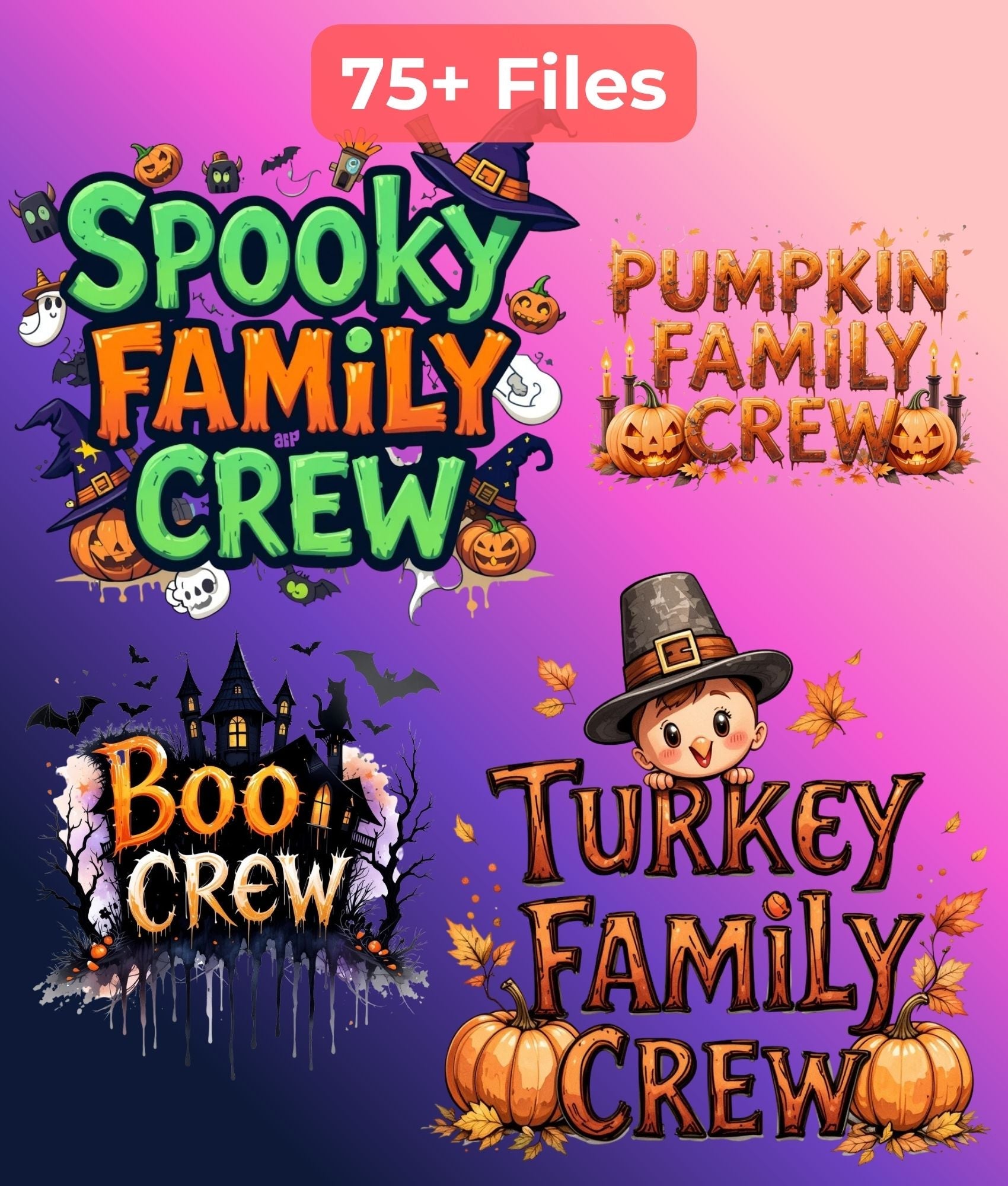 Family Crew Holidays Clipart Bundle