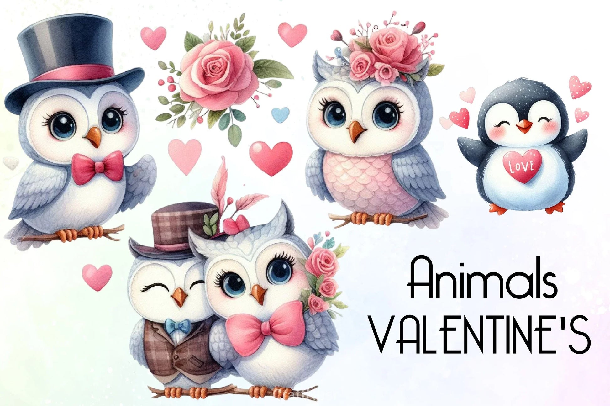 Valentine Animals Clipart Bundle 2 - CraftNest - Digital Crafting and Art