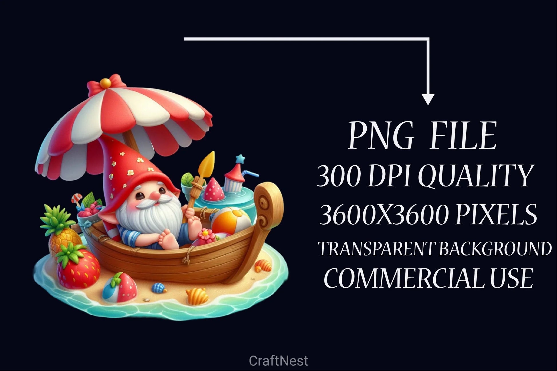 Gnome Boat Summer Clipart Bundle - CraftNest - Digital Crafting and Art
