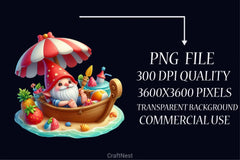 Gnome Boat Summer Clipart Bundle - CraftNest - Digital Crafting and Art
