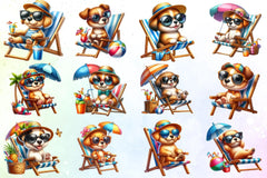 Cute Beach Dog Clipart Bundle - CraftNest - Digital Crafting and Art