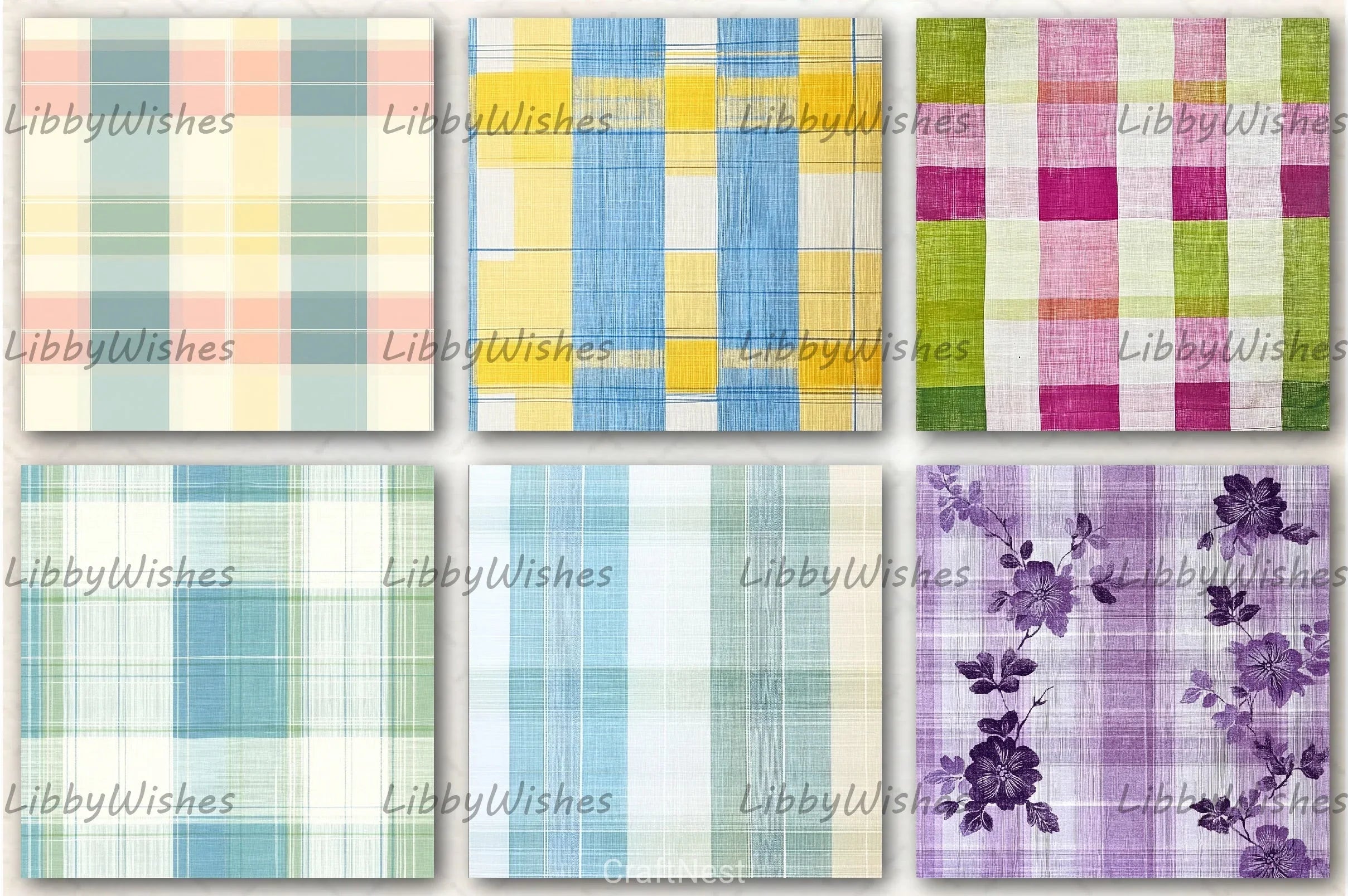 Seamless Easter Plaid Pattern Paper - CraftNest - Digital Crafting and Art