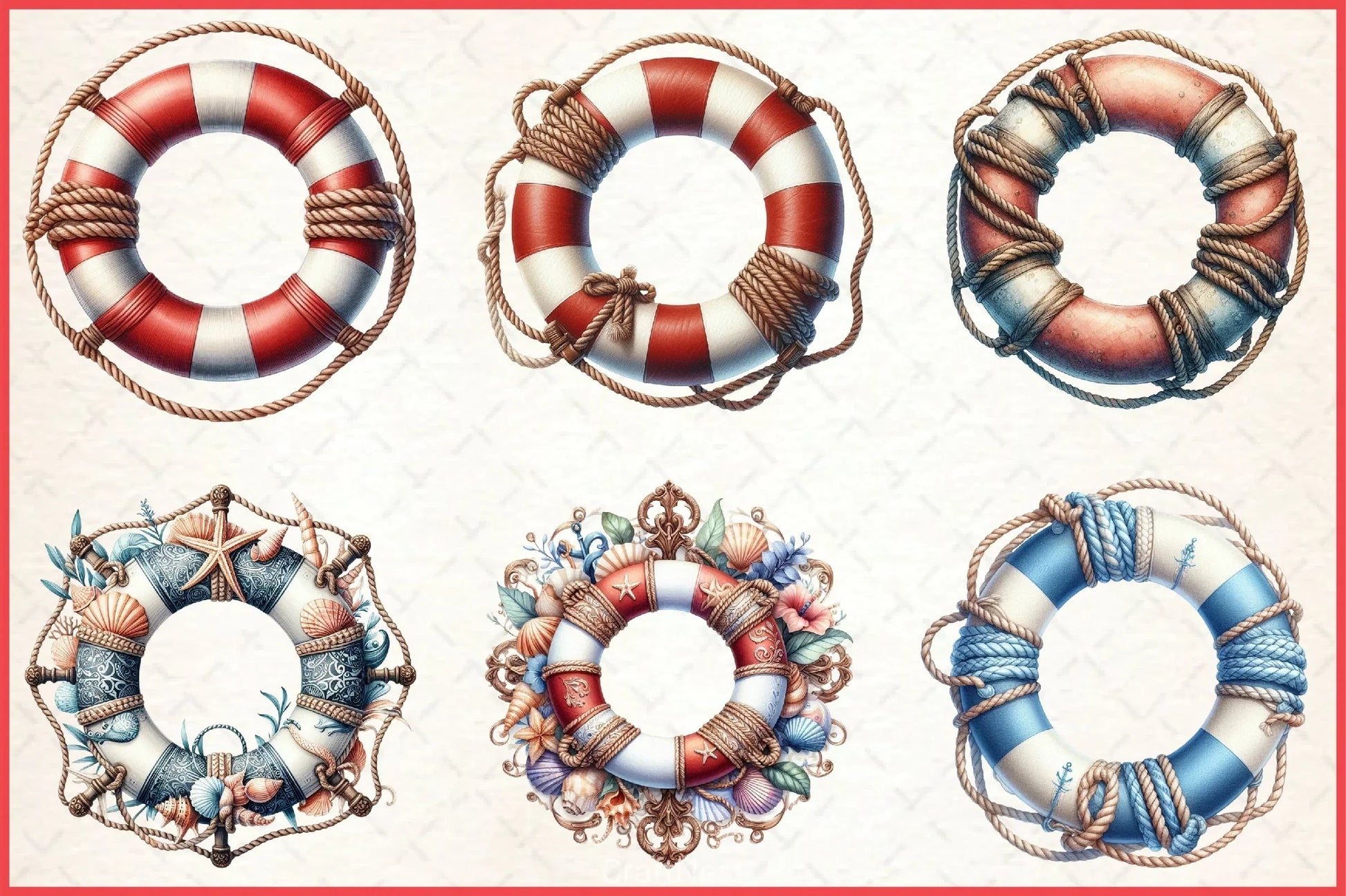 Lifebuoy Clipart Bundle - CraftNest - Digital Crafting and Art