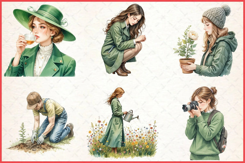 Green Spring Outdoor Cliparts Bundle - CraftNest - Digital Crafting and Art