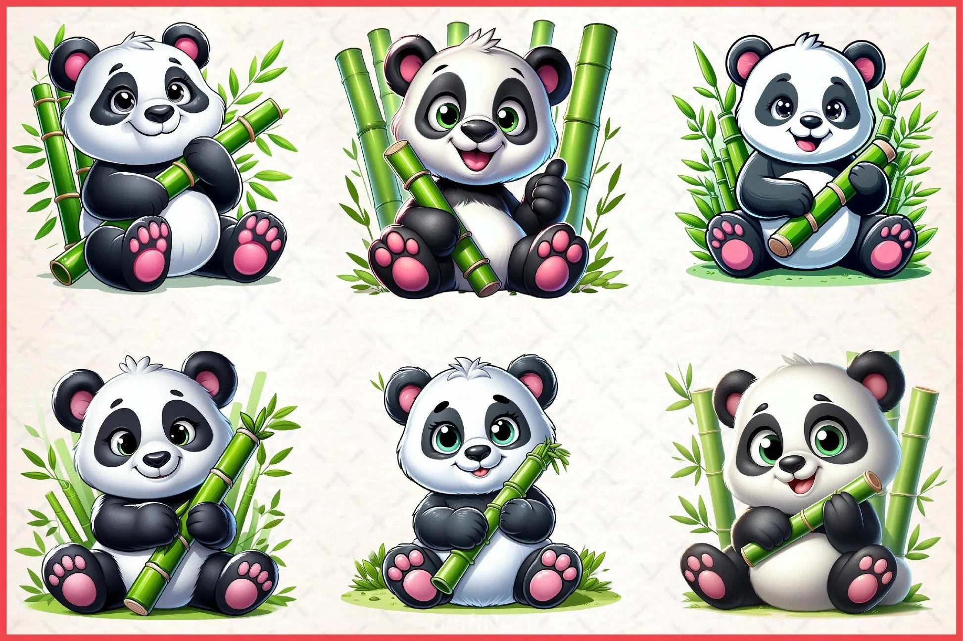 Cute Panda Clipart Bundle - CraftNest - Digital Crafting and Art