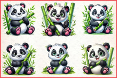 Cute Panda Clipart Bundle - CraftNest - Digital Crafting and Art