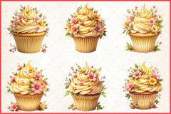 Floral Cupcake Clipart Bundle - CraftNest - Digital Crafting and Art