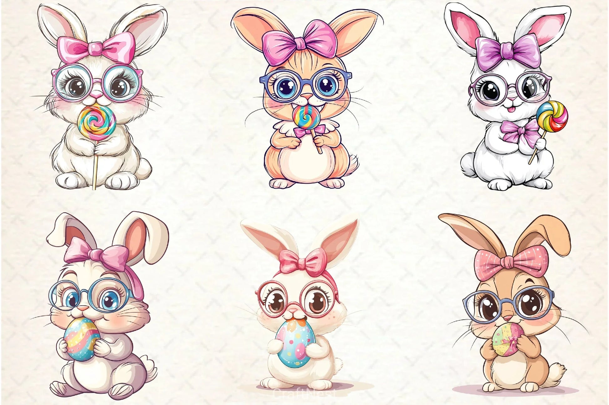 Funny Bunny Clipart Bundle - CraftNest - Digital Crafting and Art