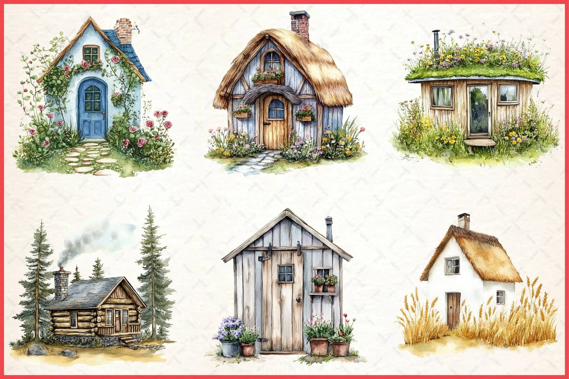 Tiny Houses Clipart Bundle - CraftNest - Digital Crafting and Art