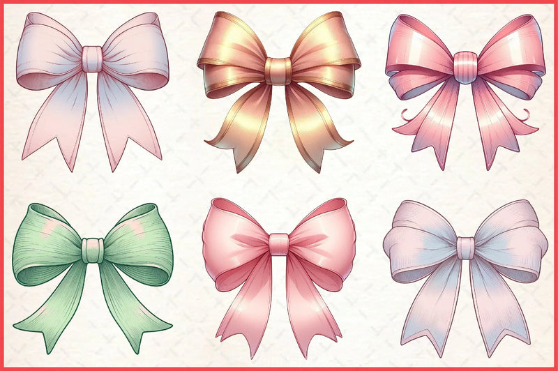 Coquette Bow Clipart Bundle 7 - CraftNest - Digital Crafting and Art