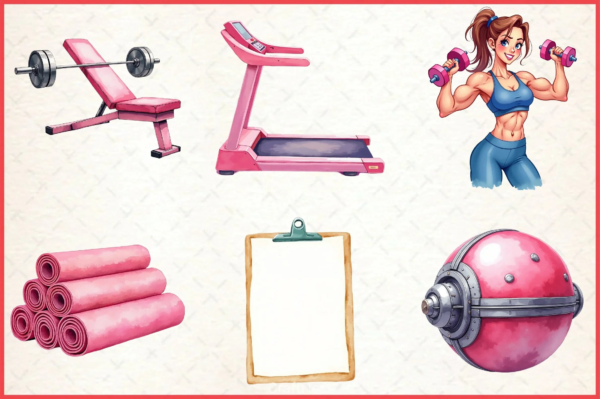 Gym Workout Clipart Bundle - CraftNest - Digital Crafting and Art