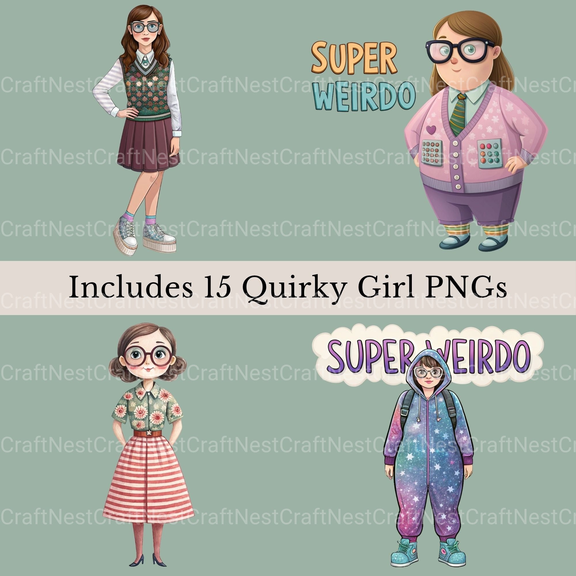 Super Weirdo Clipart Bundle