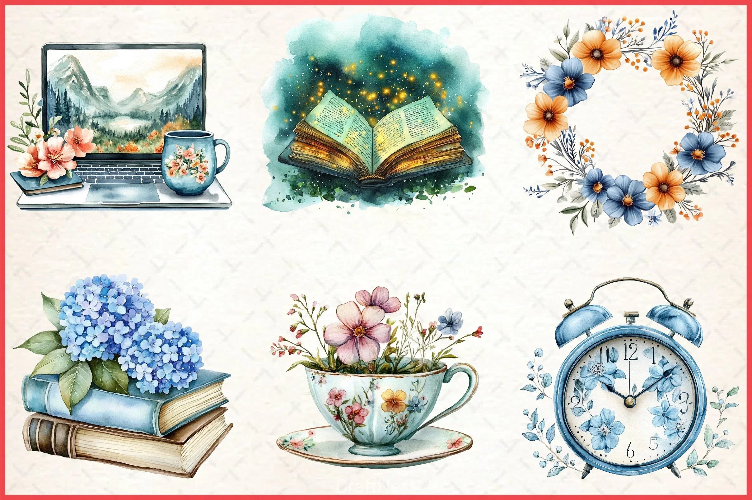 Spring Reading Clipart Bundle - CraftNest - Digital Crafting and Art