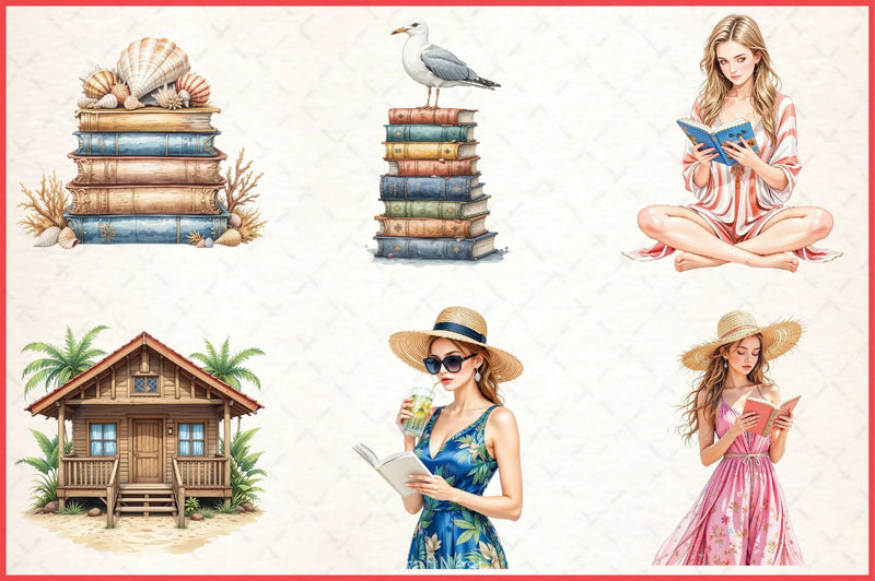 Summer Reading Clipart Bundle - CraftNest - Digital Crafting and Art