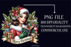 Christmas Pin Up Girls Clipart Bundle - CraftNest - Digital Crafting and Art