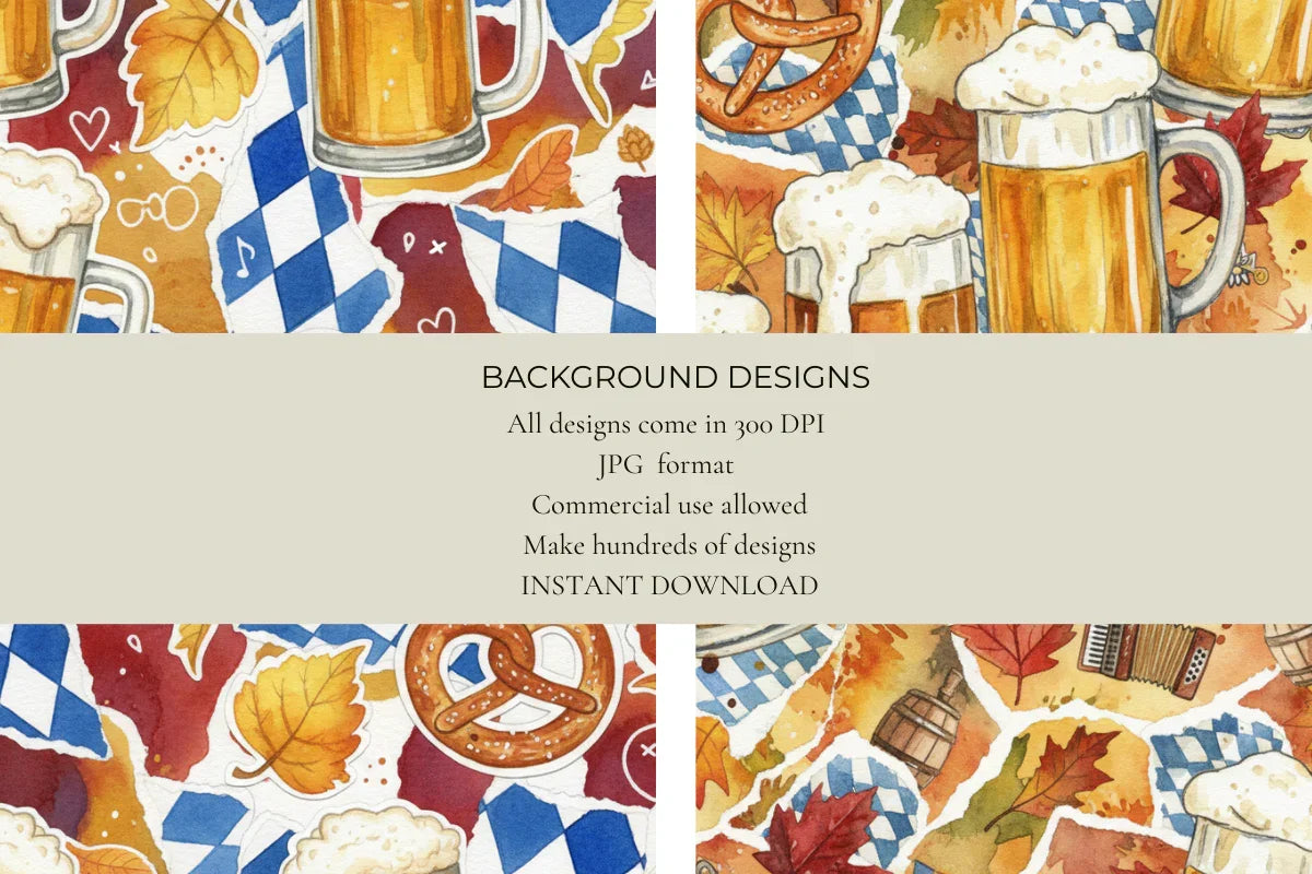 Oktoberfest Junk Journal Papers - CraftNest - Digital Crafting and Art