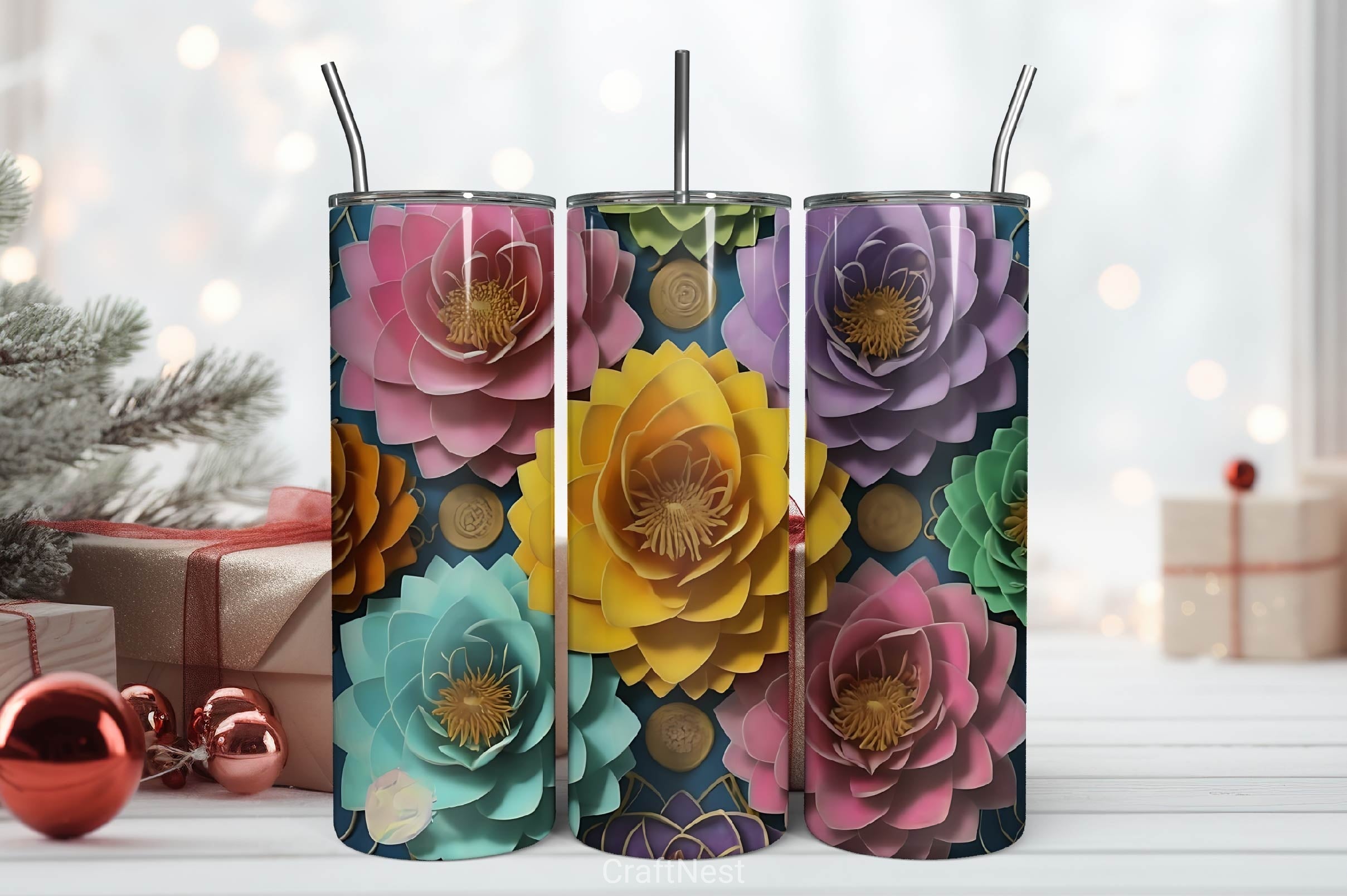 Flower Tumbler Wrap Bundle 20