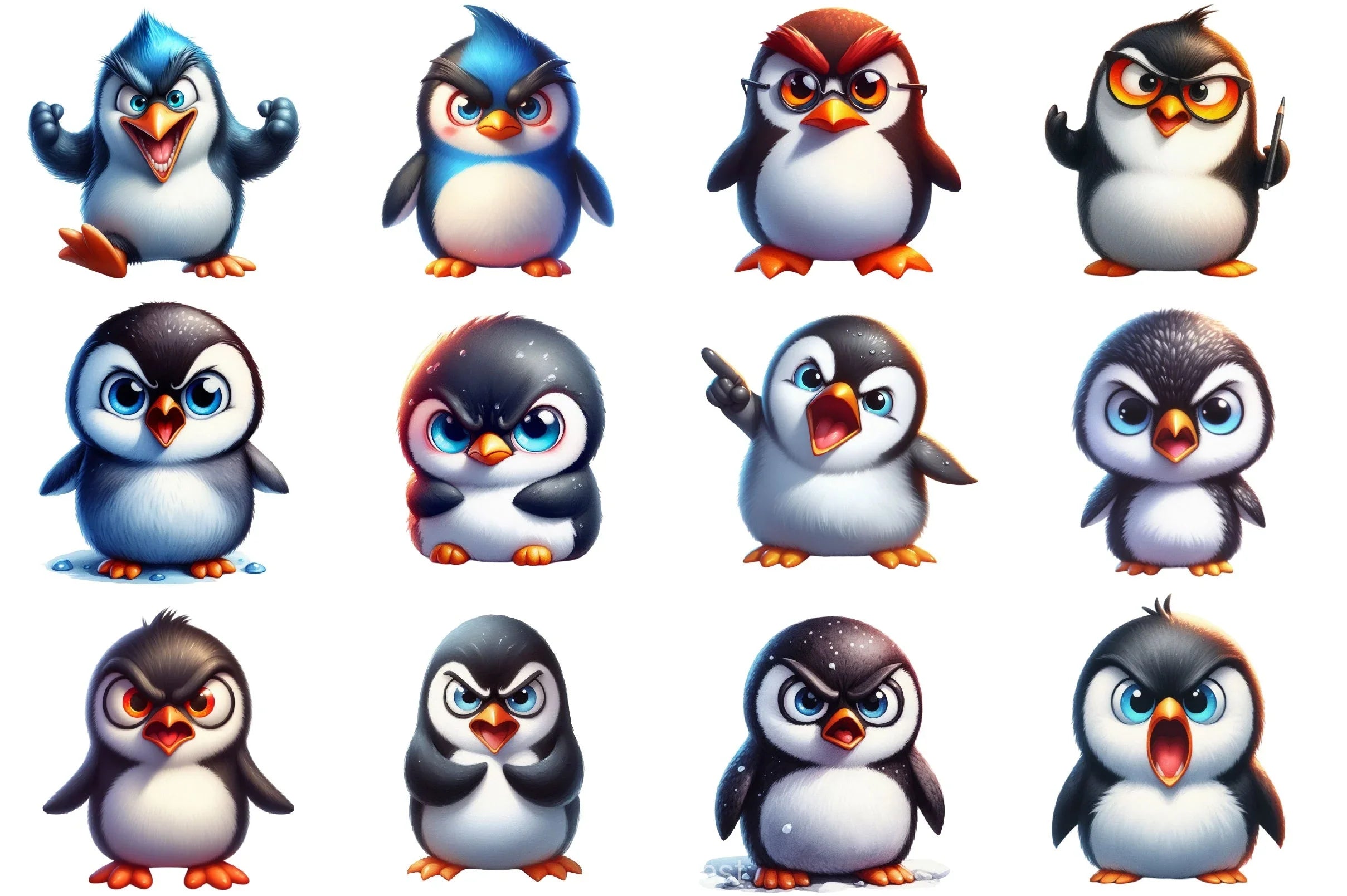 Angry Penguin Clipart Bundle - CraftNest - Digital Crafting and Art