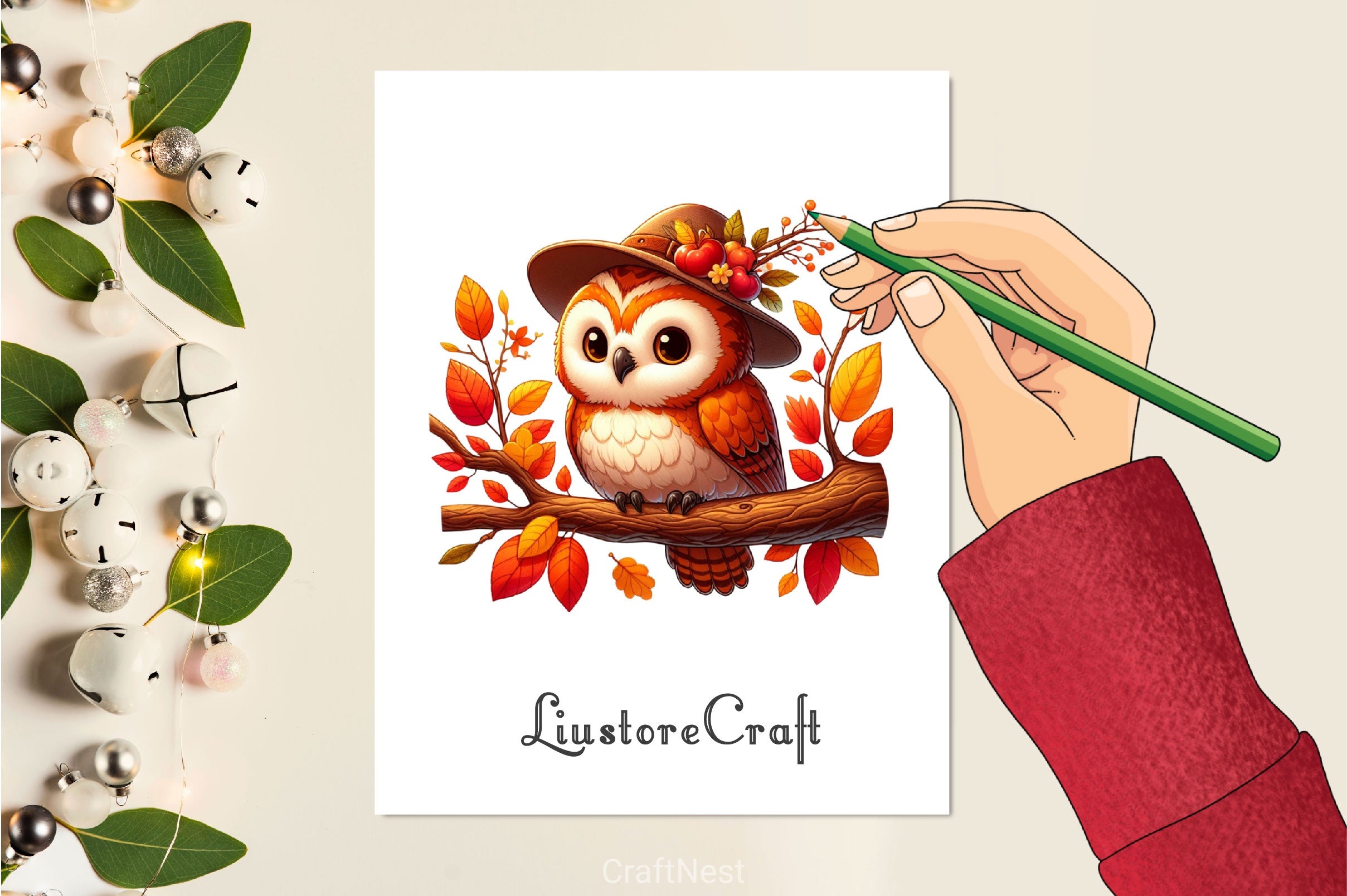 Autumn Cute Owl Clipart Bundle 2