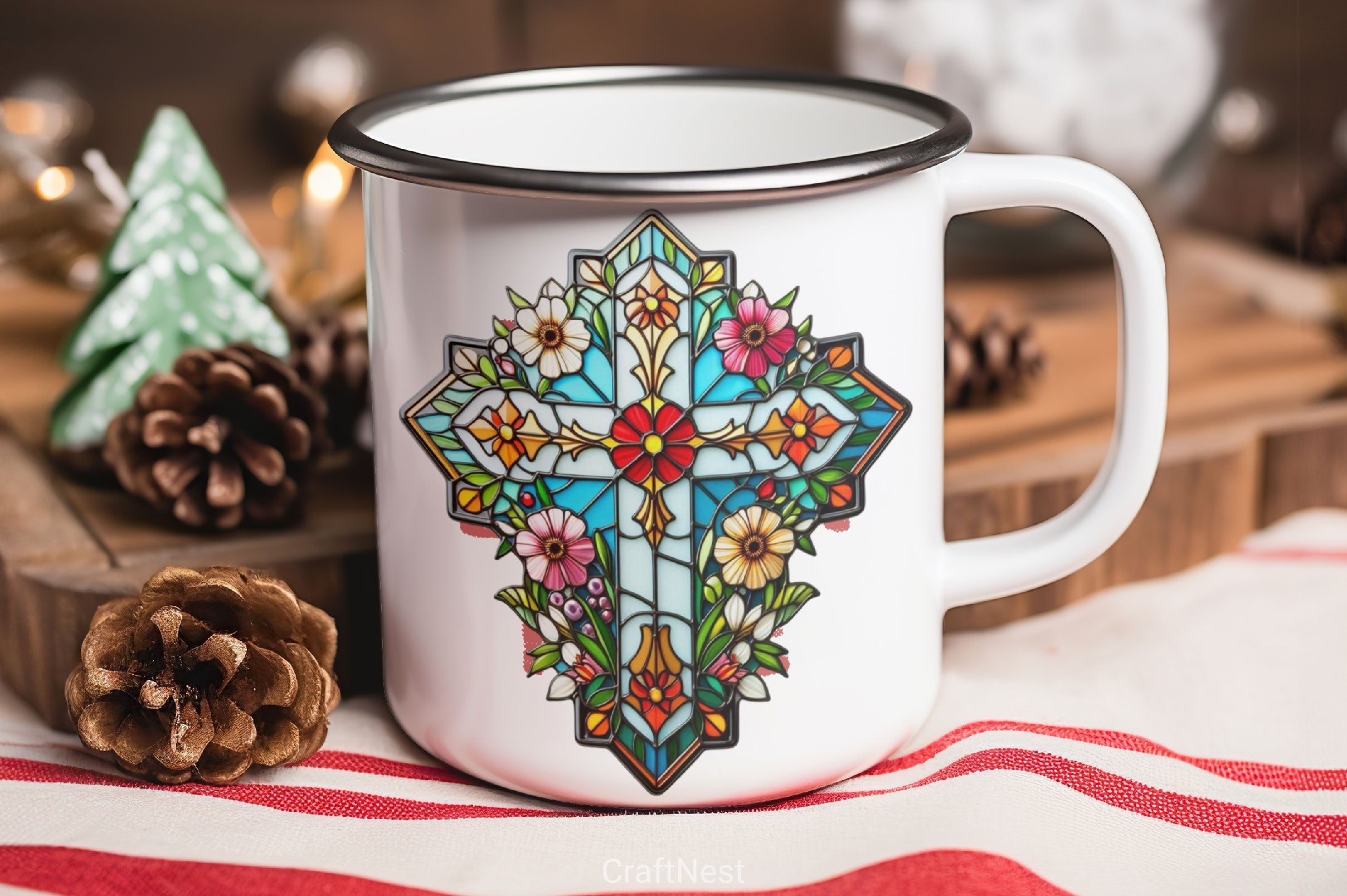 Stained Glass Cross Tarot Card Clipart Bundle 11