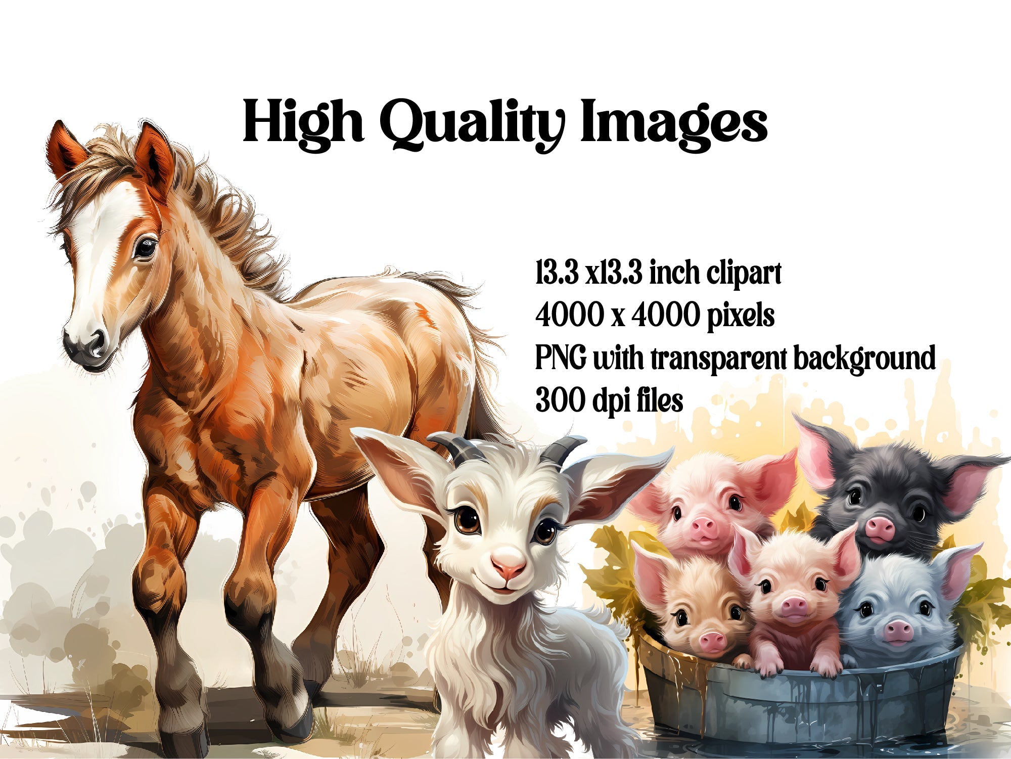 Cute Farm Animals Clipart - CraftNest