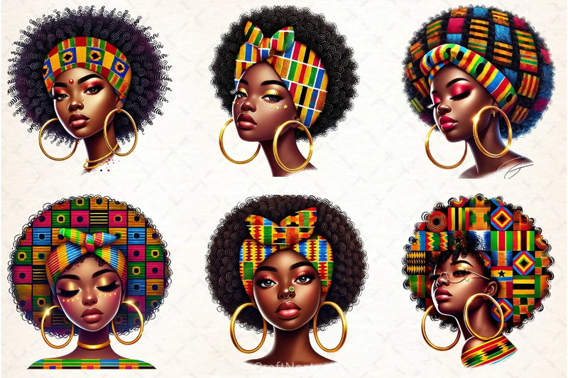 Afro Girl Clipart Bundle - CraftNest - Digital Crafting and Art