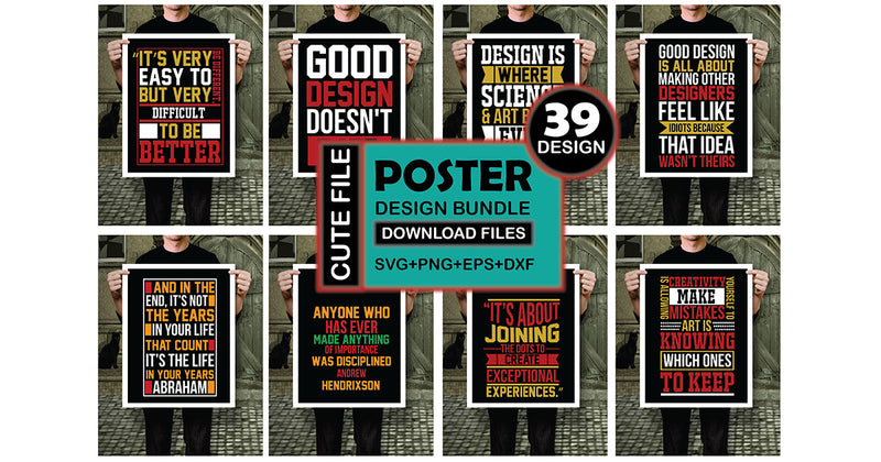 Poster SVG Bundle - CraftNest - Digital Crafting and Art