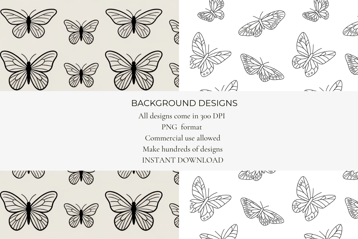Ink Butterflies Seamless Papers