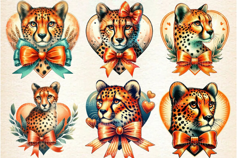 Valentine's Cheetah Clipart Bundle - CraftNest - Digital Crafting and Art