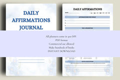 Daily Affirmations Journal KDP Planner - CraftNest - Digital Crafting and Art